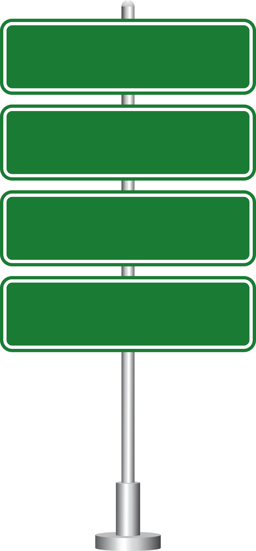 Blank Green Road Sign